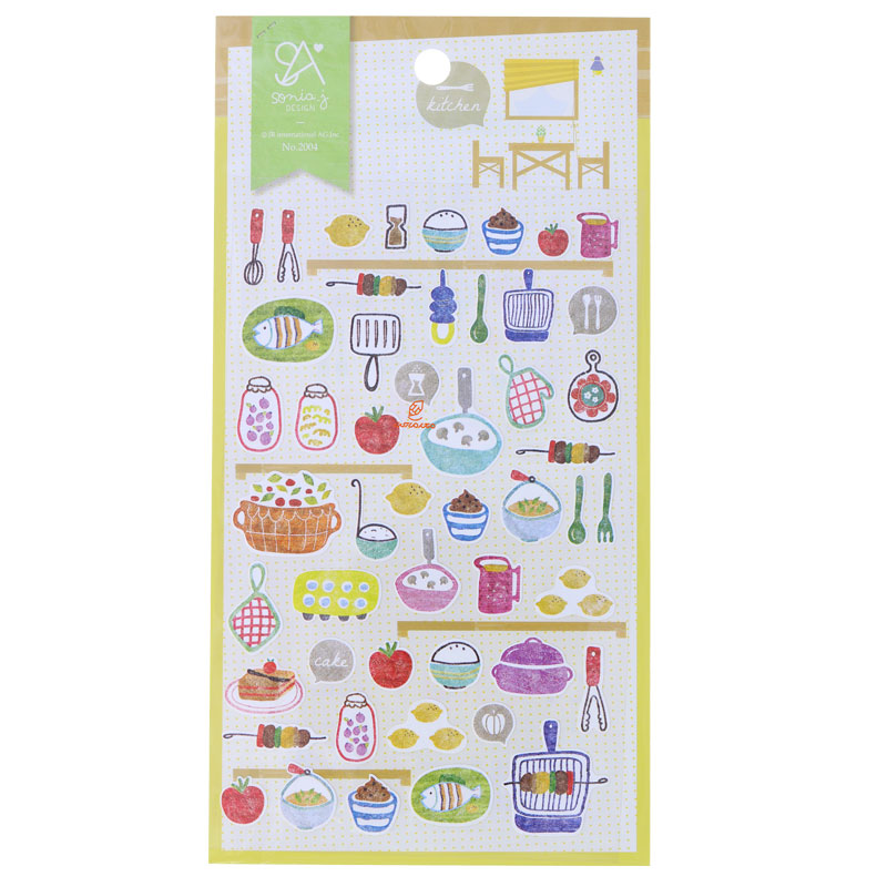 برچسب (استیکر) فانتزی کد 2004 طرح وسایل آشپرخانه