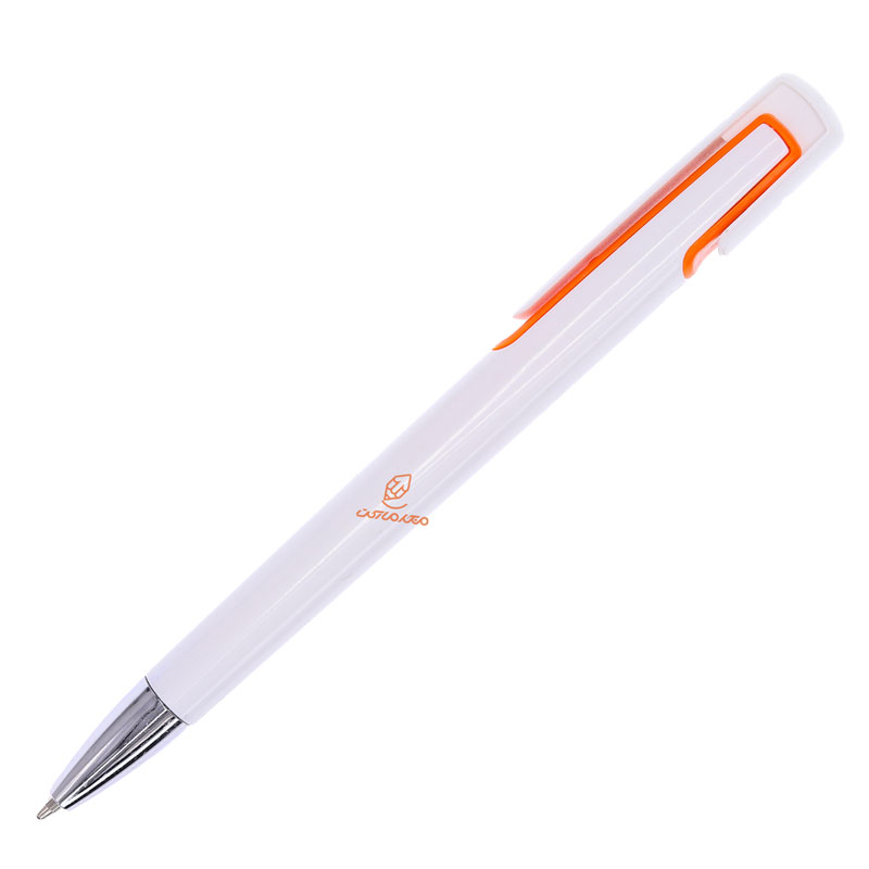 خودکار فشاری آبی تبلیغاتی 002 بدنه نارنجی بسته 50 عددی (4)