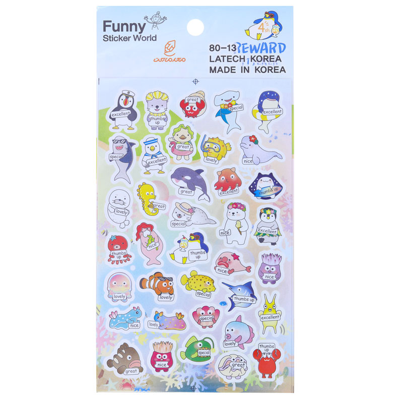 برچسب (استیکر) فانتزی کد 13-80 طرح ماهی های دریا FUNNY (2)