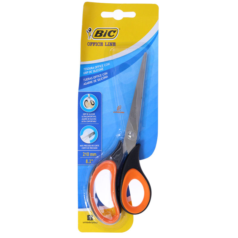 قیچی 21 سانت گریپ دار نارنجی مدل 7040 بیک BIC