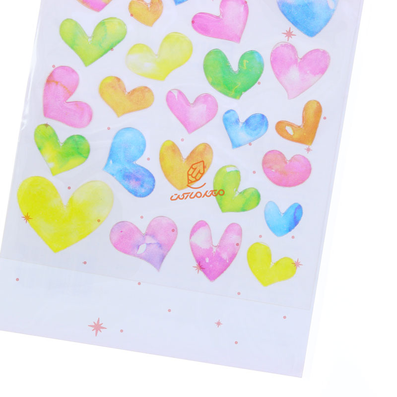 برچسب (استیکر) فانتزی کد 815-80 طرح قلب های رنگی FUNNY (1)