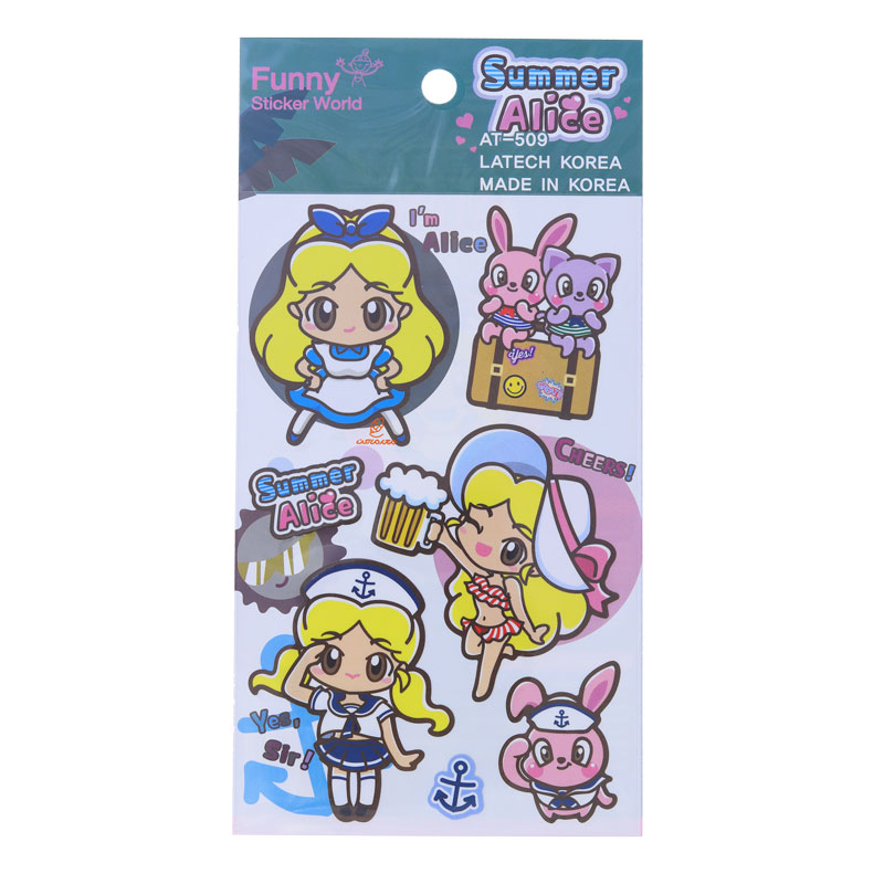 برچسب (استیکر) فانتزی کد AT-509 طرح دختر مو زرد FUNNY