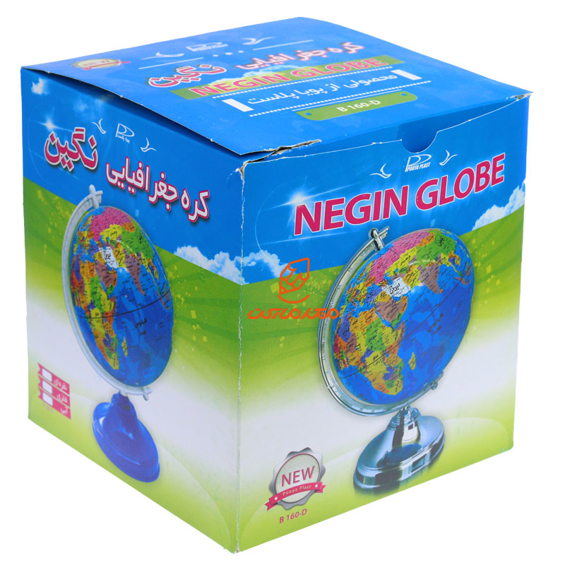 کره جغرافیایی سایز 16 پایه آبی نگین (2)