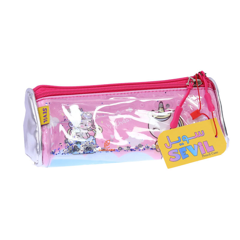 جامدادی آکواریومی 3065 طرح یونی کورن رنگین کمانی سویل SEVIL