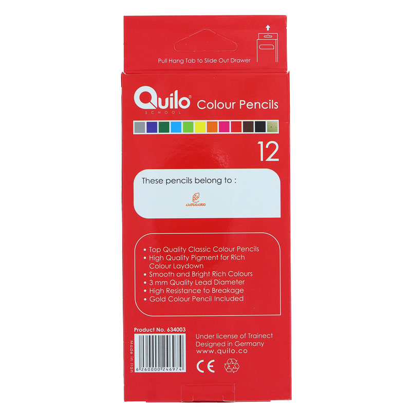 مداد رنگی 12 رنگ جعبه مقوایی کویلو QUILO (3)