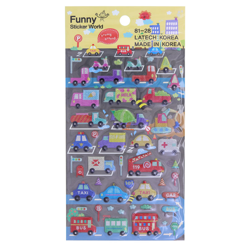 برچسب (استیکر) فانتزی کد 82-81 طرح خودروها FUNNY