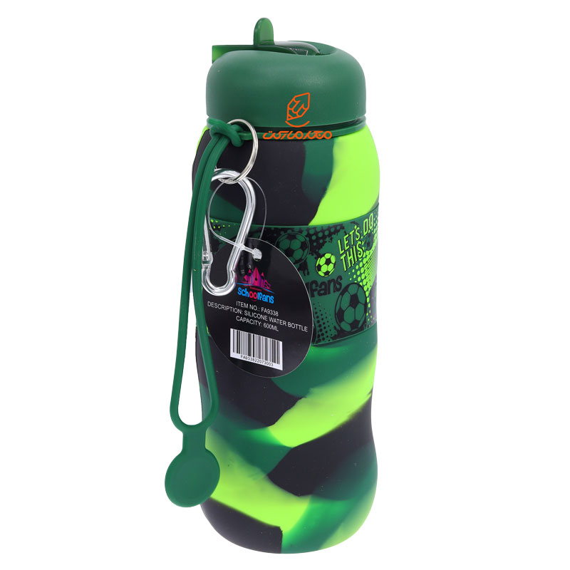 قمقمه سیلیکونی ورزشی 9338 طرح فوتبالی اسکول فنس SCHOOLFANS