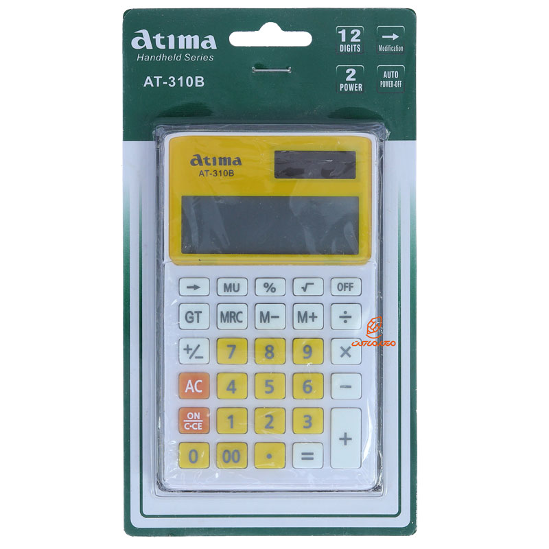 ماشین حساب جیبی زرد 12 رقمی مدل AT-310B آتیما ATIMA (2)