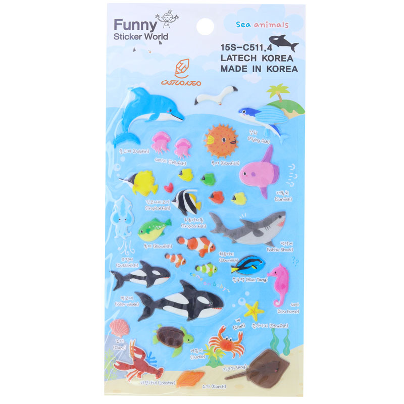 برچسب (استیکر) فانتزی کد 15s-c5114 طرح موجودات دریایی FUNNY