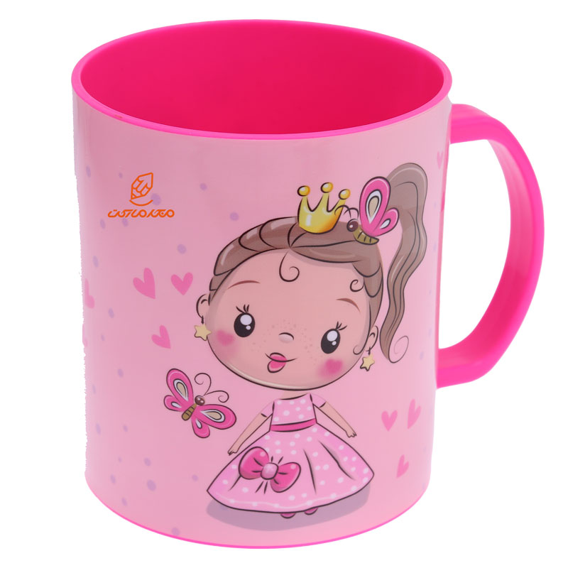 لیوان فانتزی دسته دار 8866 طرح دختر و زرافه لیدر LEADER