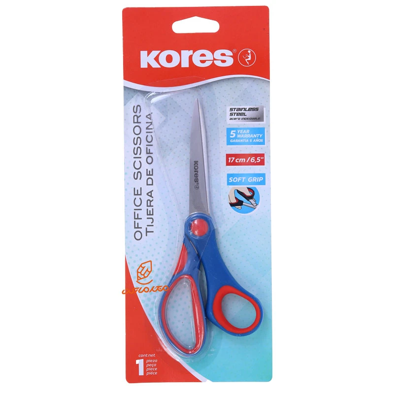 قیچی اداری 17 سانت آبی مدل 35217 کورس KORES (2)
