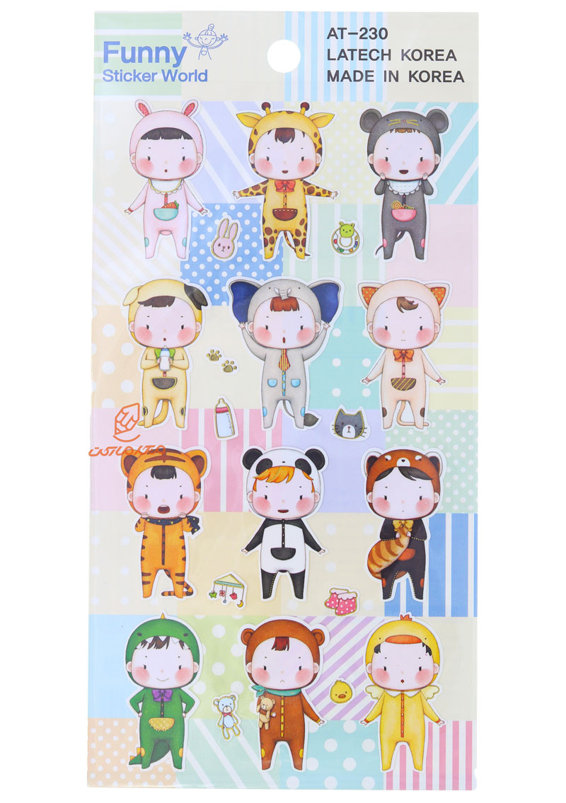 برچسب (استیکر) فانتزی کد AT-230 طرح بچه FUNNY