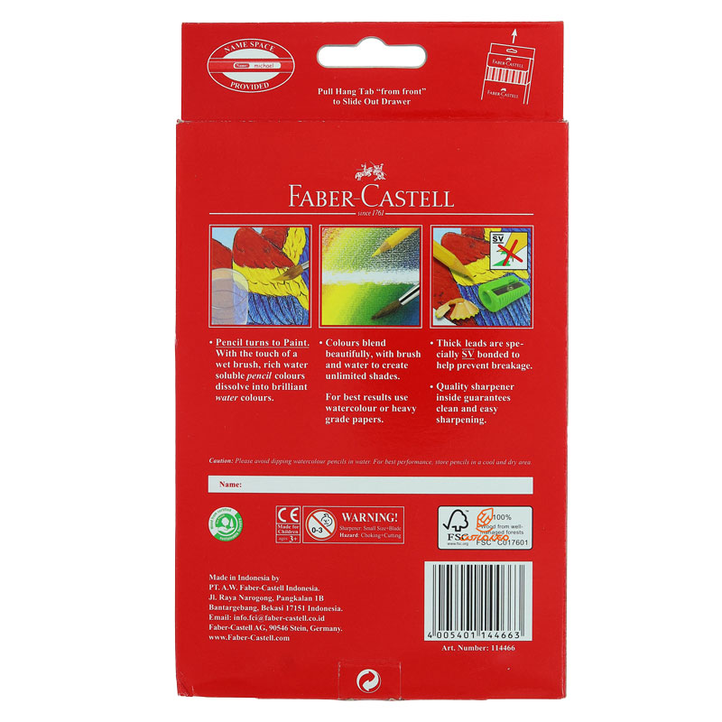 مداد آبرنگی 36 رنگ جعبه مقوایی طرح طوطی فابرکاستل FABERCASTELL (3)