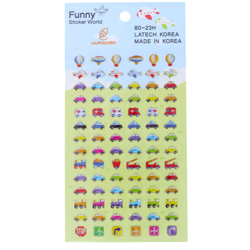 برچسب (استیکر) فانتزی کد 23-80 طرح ماشین کوچولوها FUNNY