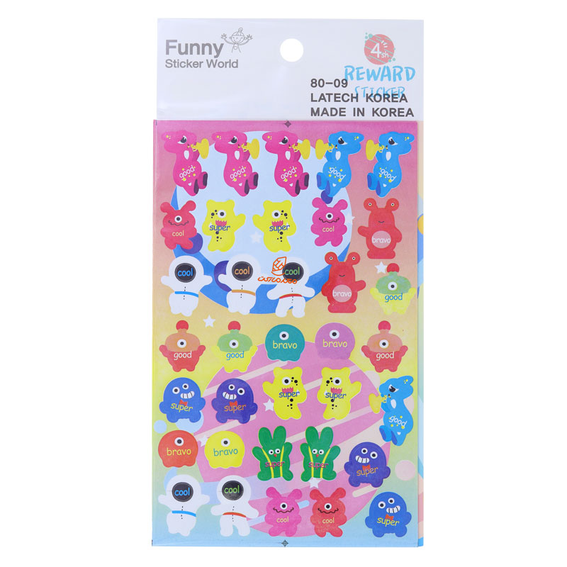 برچسب (استیکر) فانتزی کد 09-80 طرح موجودات عجیب FUNNY
