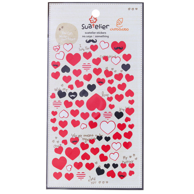 برچسب (استیکر) فانتزی کد 1030 طرح قلب های قرمز SUATELIER