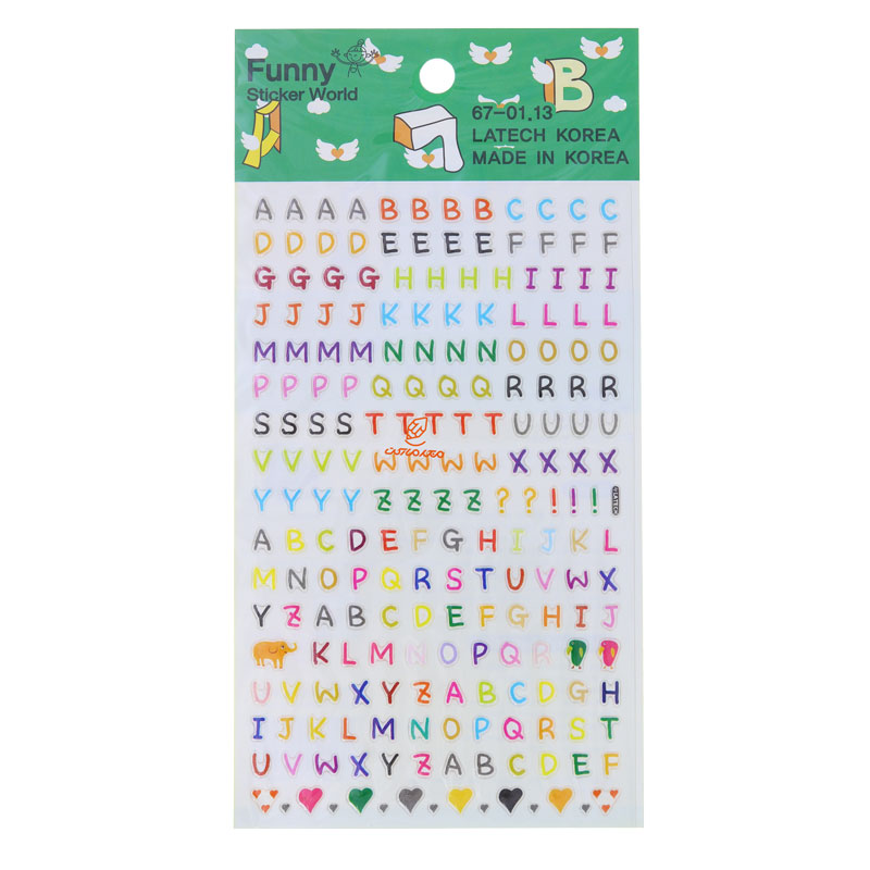 برچسب (استیکر) فانتزی کد 0113-67 طرح حروف انگلیسی FUNNY