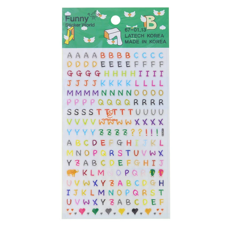 برچسب (استیکر) فانتزی کد 0113-67 طرح حروف انگلیسی FUNNY (2)