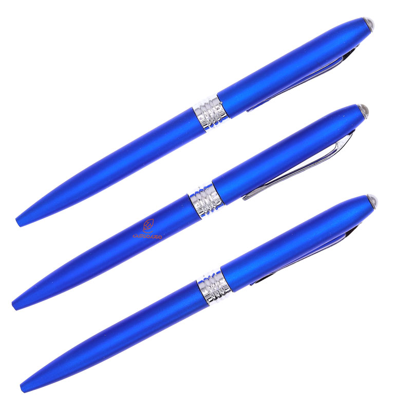 خودکار آبی تبلیغاتی کمرپیچ بدنه آبی بسته 50 عددی کینگ پن (3)