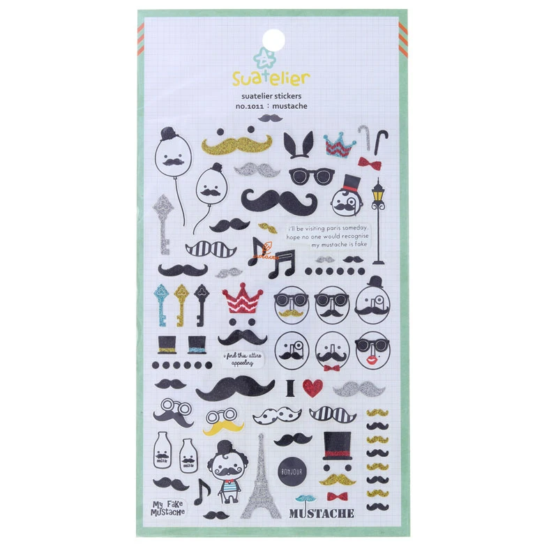 برچسب فانتزی کد 1011 طرح آدمک و سیبیل SUATELIER (2)