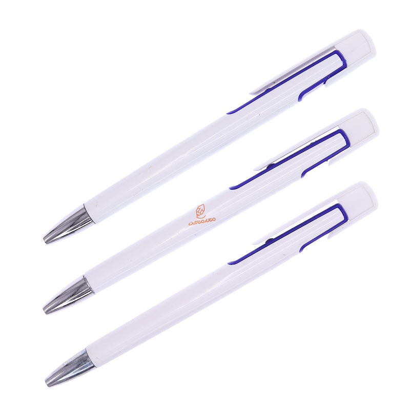 خودکار فشاری آبی تبلیغاتی 002 بدنه سرمه ای بسته 50 عددی