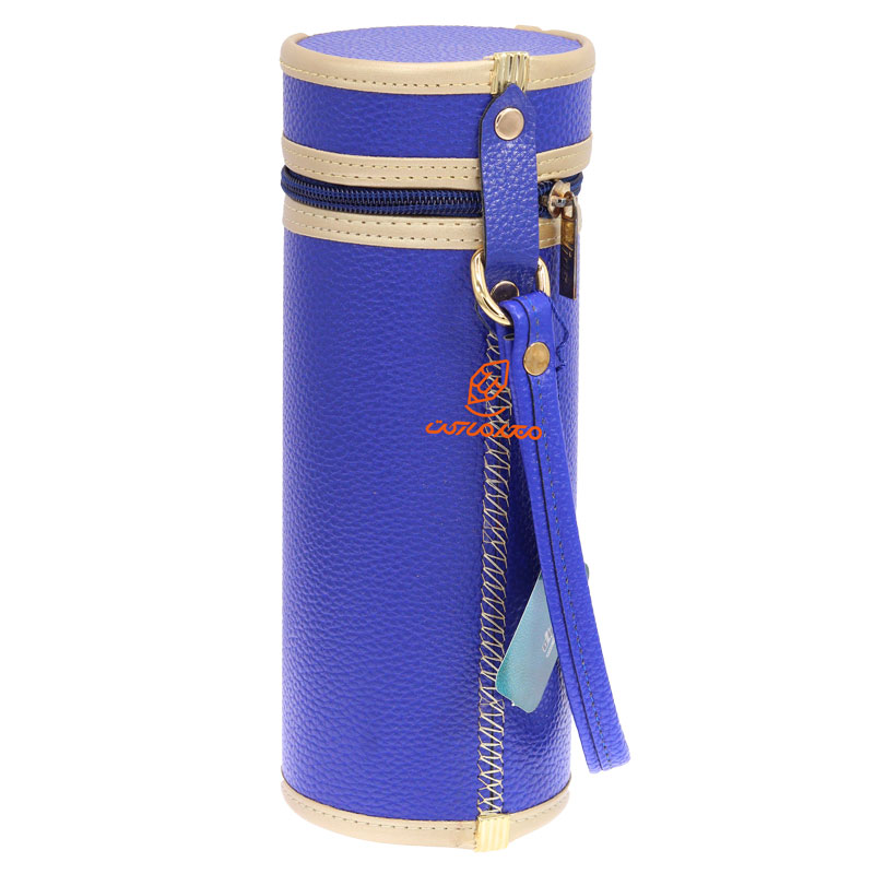 جامدادی استوانه ای 1527 طرح چرم سرمه ای کلیپس CLIPS (3)