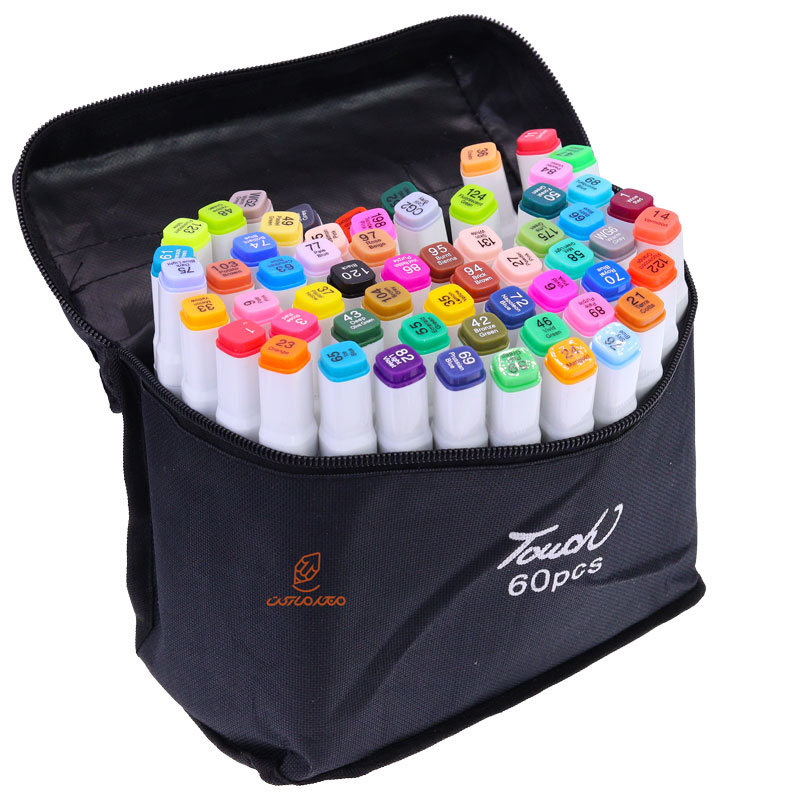 ماژیک راندو 60 رنگ 2 سر کیفی نیو تاچ