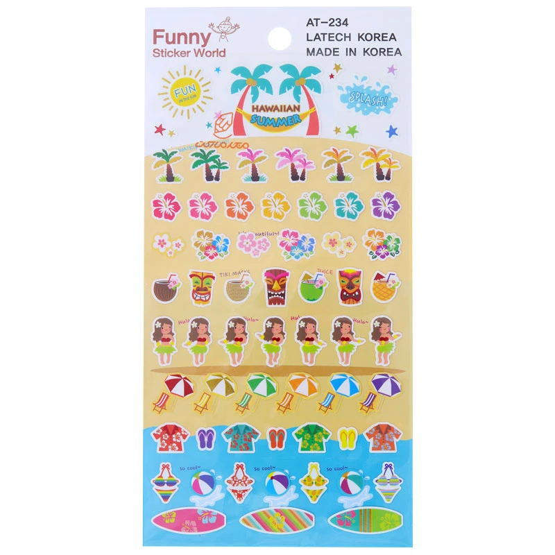 برچسب (استیکر) فانتزی کد AT-234 طرح جزیره FUNNY (2)