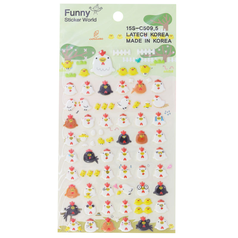 برچسب (استیکر) فانتزی کد 15S-C15095 طرح خروس و جوجه FUNNY