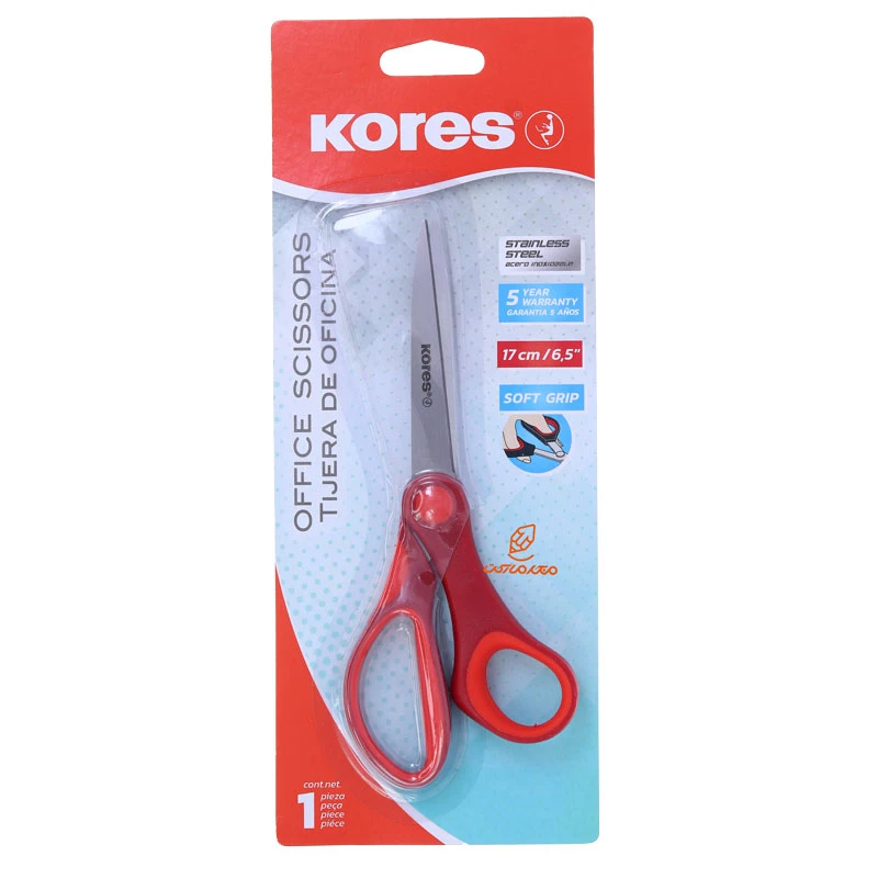 قیچی اداری 17 سانت قرمز مدل 35217 کورس KORES (2)