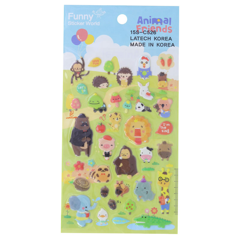 برچسب (استیکر) فانتزی کد 15S-C526 طرح حیوانات جنگل FUNNY