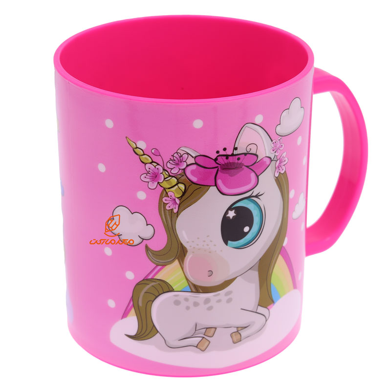 لیوان فانتزی دسته دار 8866 طرح دختر و یونی کورن لیدر LEADER