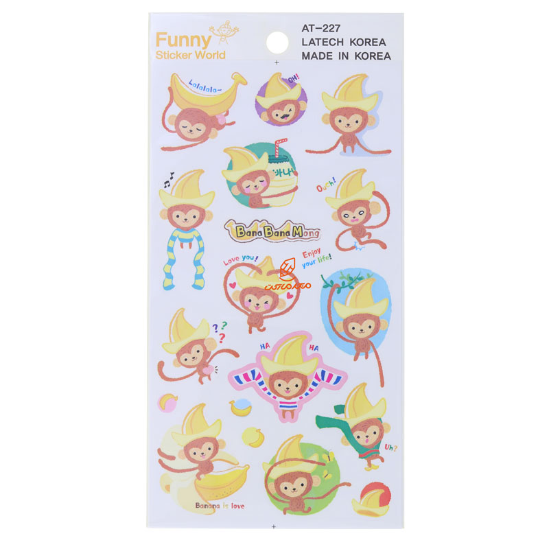 برچسب (استیکر) فانتزی کد AT-227 طرح میمون FUNNY