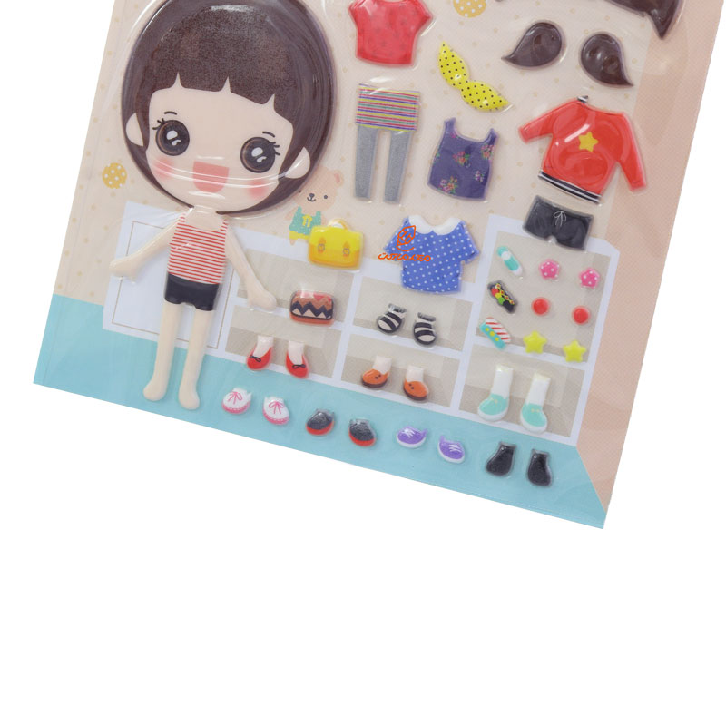 برچسب (استیکر) فانتزی کد 15S-T911 طرح لباس های دخترانه FUNNY (1)