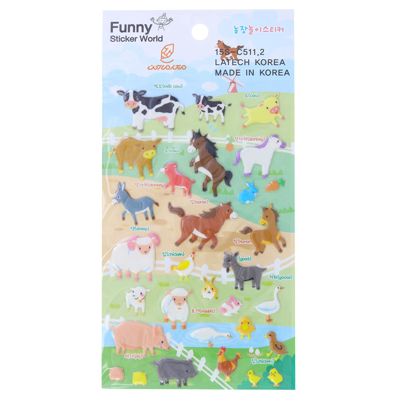 برچسب (استیکر) فانتزی کد 15S-C5112 طرح حیوانات مزرعه FUNNY (2)