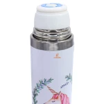 فلاسک 500 میل بند دار سفید طرح یونی کورن صورتی STAINLESS (4)