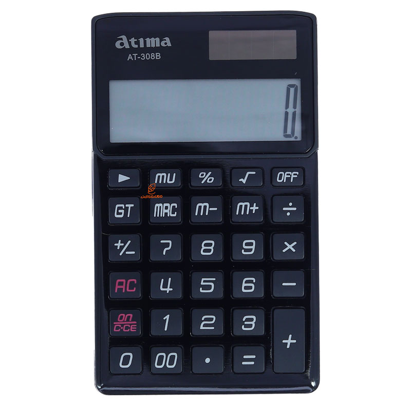 ماشین حساب جیبی مشکی 12 رقمی مدل AT-308B آتیما ATIMA