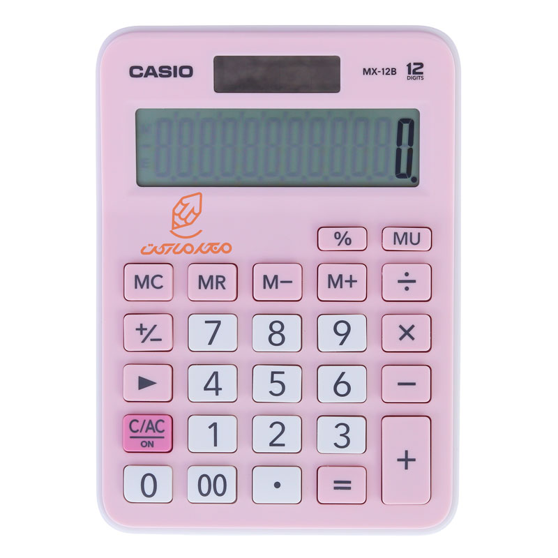 ماشین حساب رومیزی 12 رقمی مدل MX-12B صورتی کاسیو اصلی CASIO