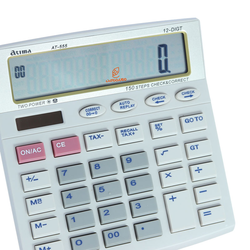 ماشین حساب رومیزی طوسی 12 رقمی مدل AT-555 آتیما ATIMA (1)