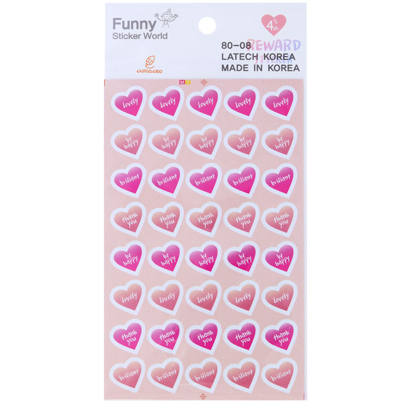 برچسب (استیکر) فانتزی کد 08-80 طرح قلب صورتی FUNNY