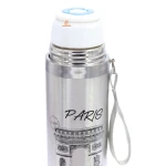 فلاسک 500 میل بند دار نقره ای طرح پاریس STAINLESS (4)