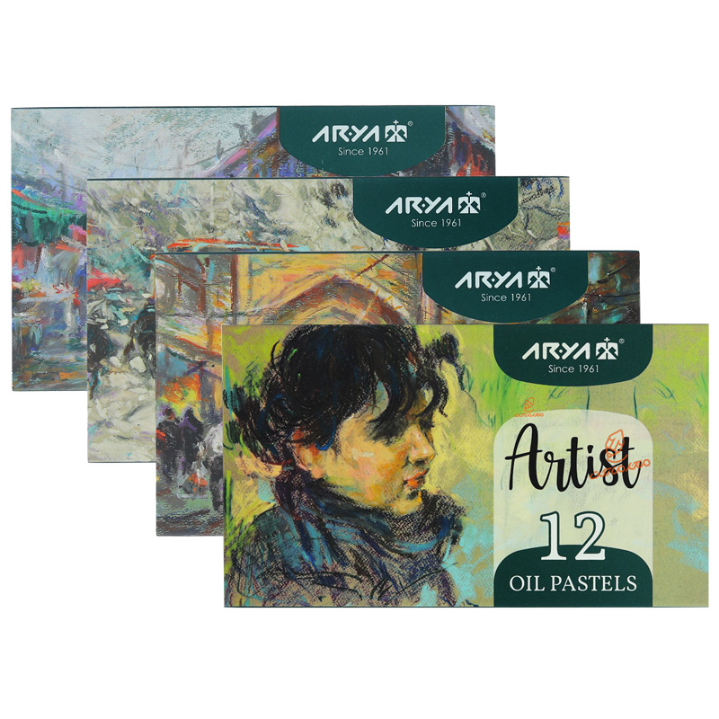 پاستل روغنی 12 رنگ 2601 جعبه مقوایی آرتیست آریا ARYA