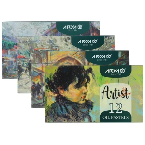پاستل روغنی 12 رنگ 2601 جعبه مقوایی آرتیست آریا ARYA