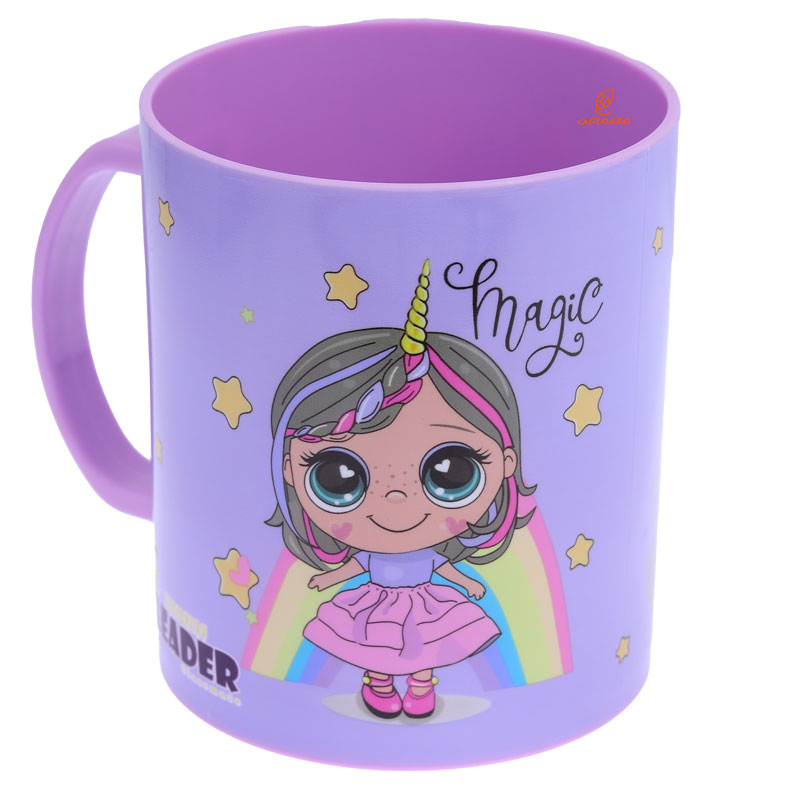 لیوان فانتزی دسته دار 8866 طرح دختر تک شاخ لیدر LEADER (2)