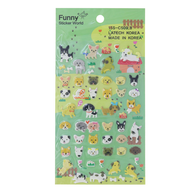 برچسب (استیکر) فانتزی کد 15S-C5098 طرح سگ و گربه FUNNY