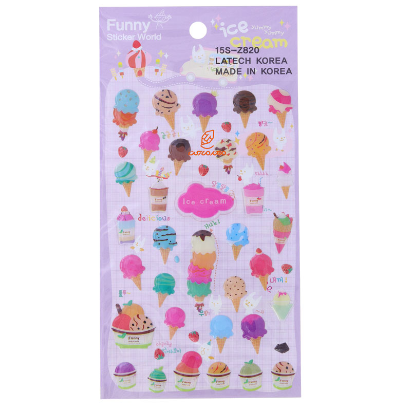 برچسب (استیکر) فانتزی کد 15S-Z820 طرح بستنی قیفی FUNNY