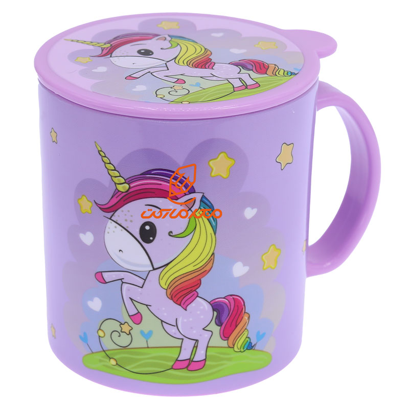 لیوان فانتزی در دار 8865 طرح یونی کورن لیدر LEADER