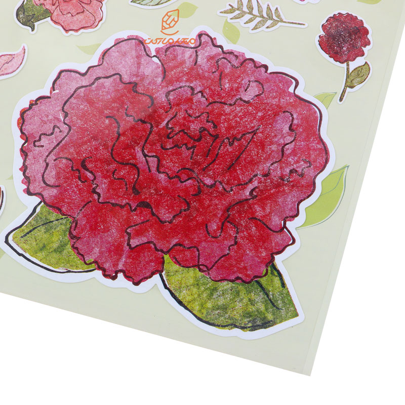 برچسب (استیکر) فانتزی کد TB-217 طرح گل قرمز FUNNY (1)