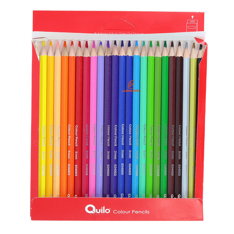 مداد رنگی 24 رنگ جعبه مقوایی کویلو QUILO (1)