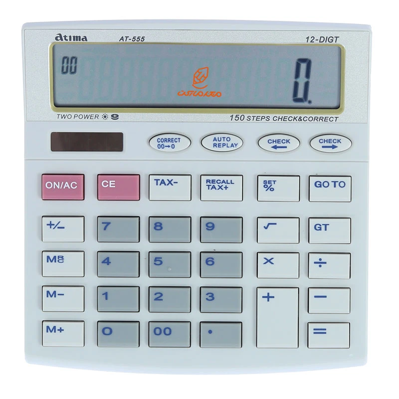 ماشین حساب رومیزی طوسی 12 رقمی مدل AT-555 آتیما ATIMA (4)